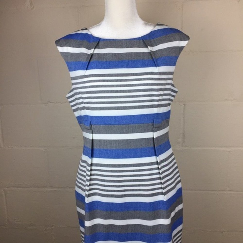 Calvin Klein Striped Form Dress Fitted Size 12